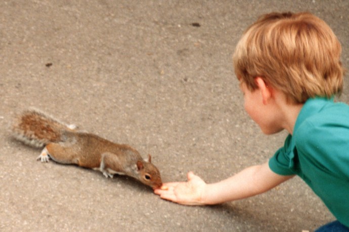 City squirrel and my friend